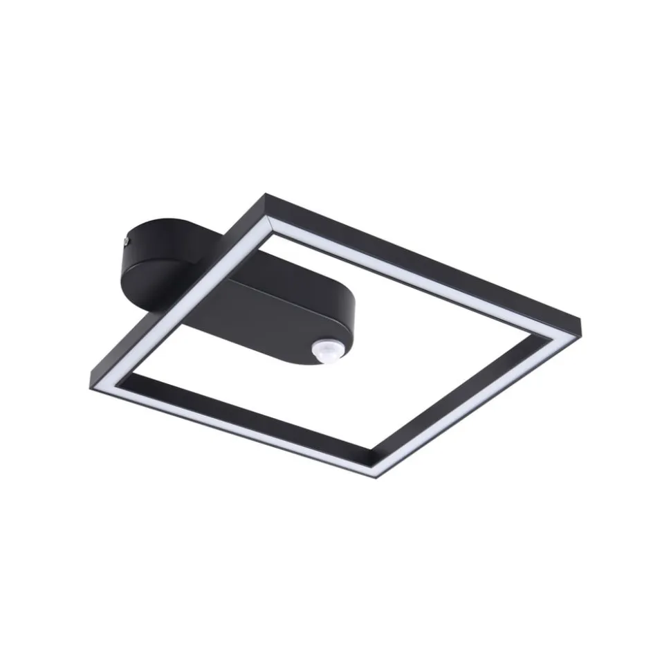 Lindby LED-loftlampe Yulla, 34 cm, sort, sensor