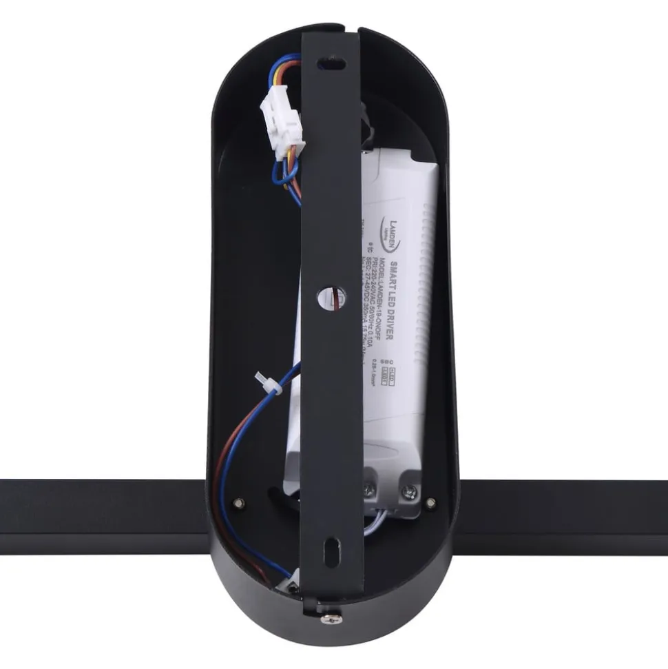 Lindby LED-loftlampe Yulla, 34 cm, sort, sensor