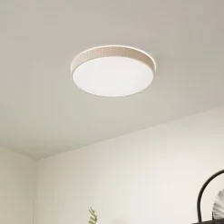 Lindby LED-loftlampe Zylo, beige, Ø 49 cm, CCT, dæmpbar