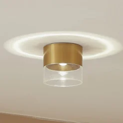 Lindby LED-loftslampe Dalila, guld, Ø 10 cm, aluminium