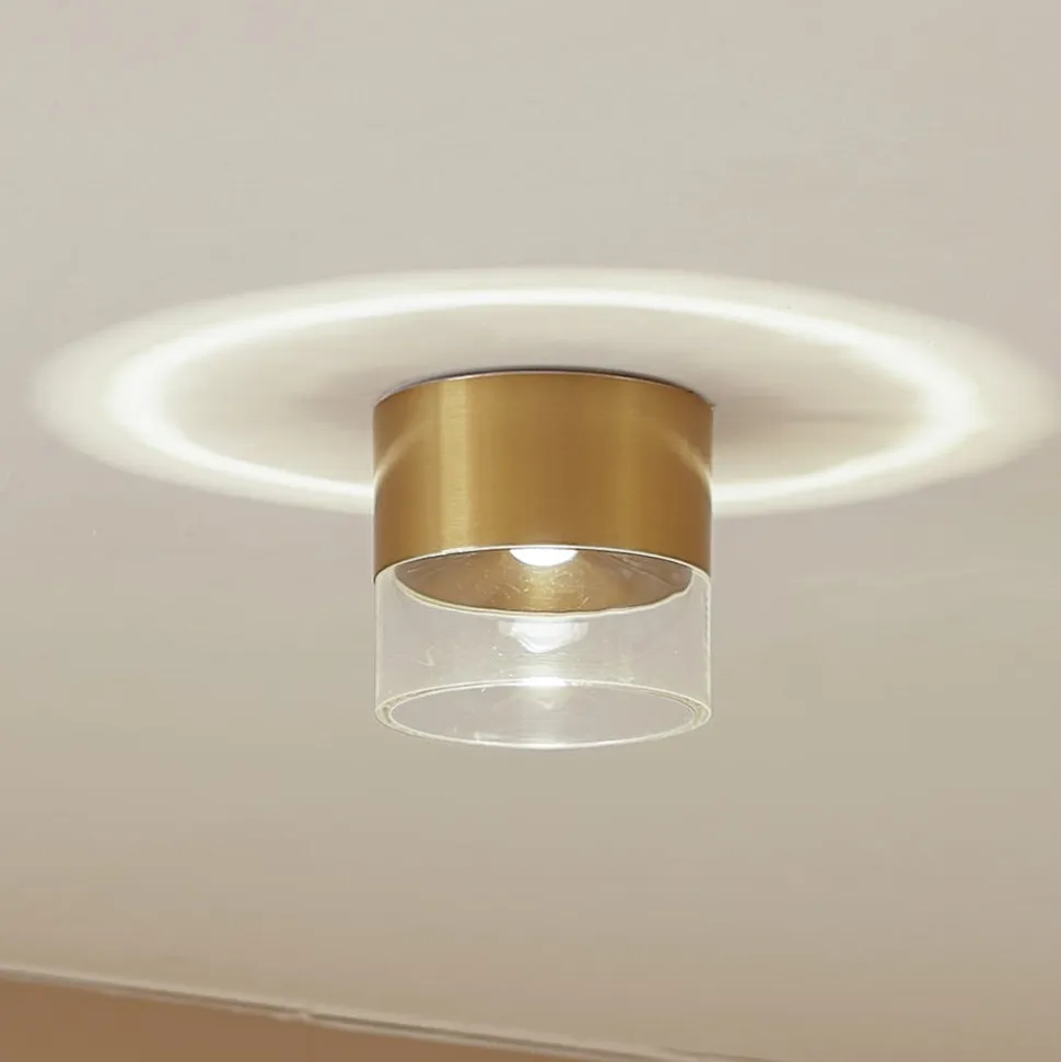 Lindby LED-loftslampe Dalila, guld, Ø 10 cm, aluminium