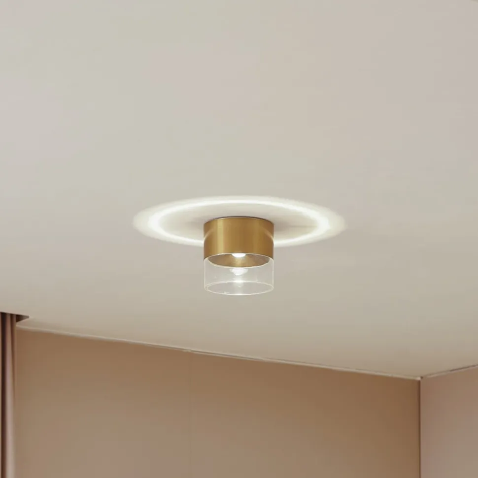 Lindby LED-loftslampe Dalila, guld, Ø 10 cm, aluminium