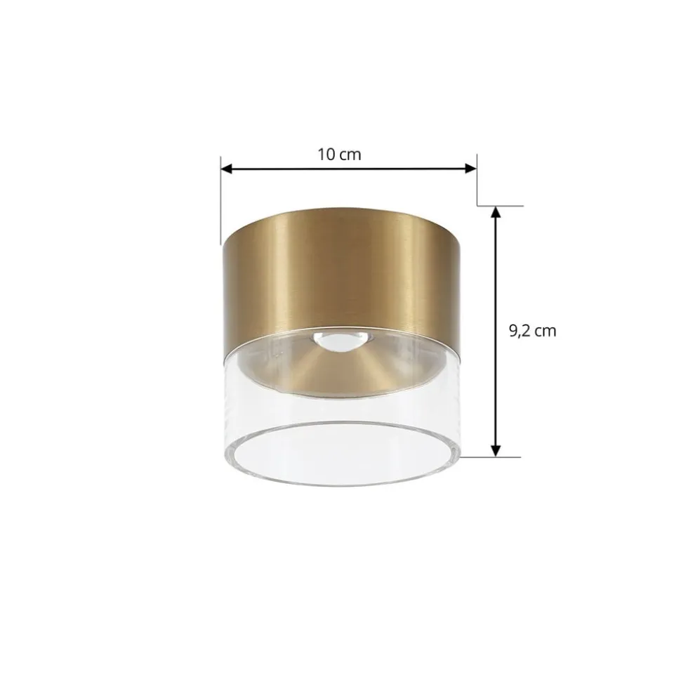 Lindby LED-loftslampe Dalila, guld, Ø 10 cm, aluminium