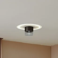Lindby LED-loftslampe Dalila, sort, Ø 10 cm, aluminium