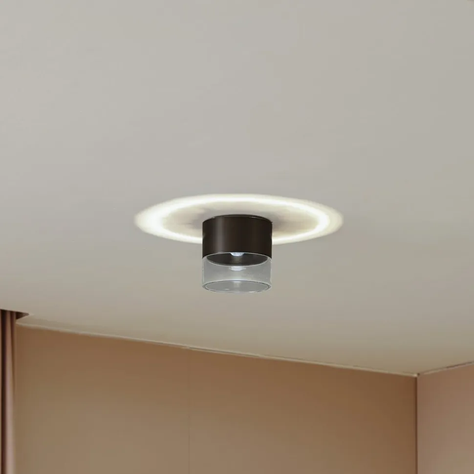Lindby LED-loftslampe Dalila, sort, Ø 10 cm, aluminium