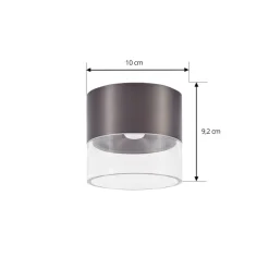 Lindby LED-loftslampe Dalila, sort, Ø 10 cm, aluminium