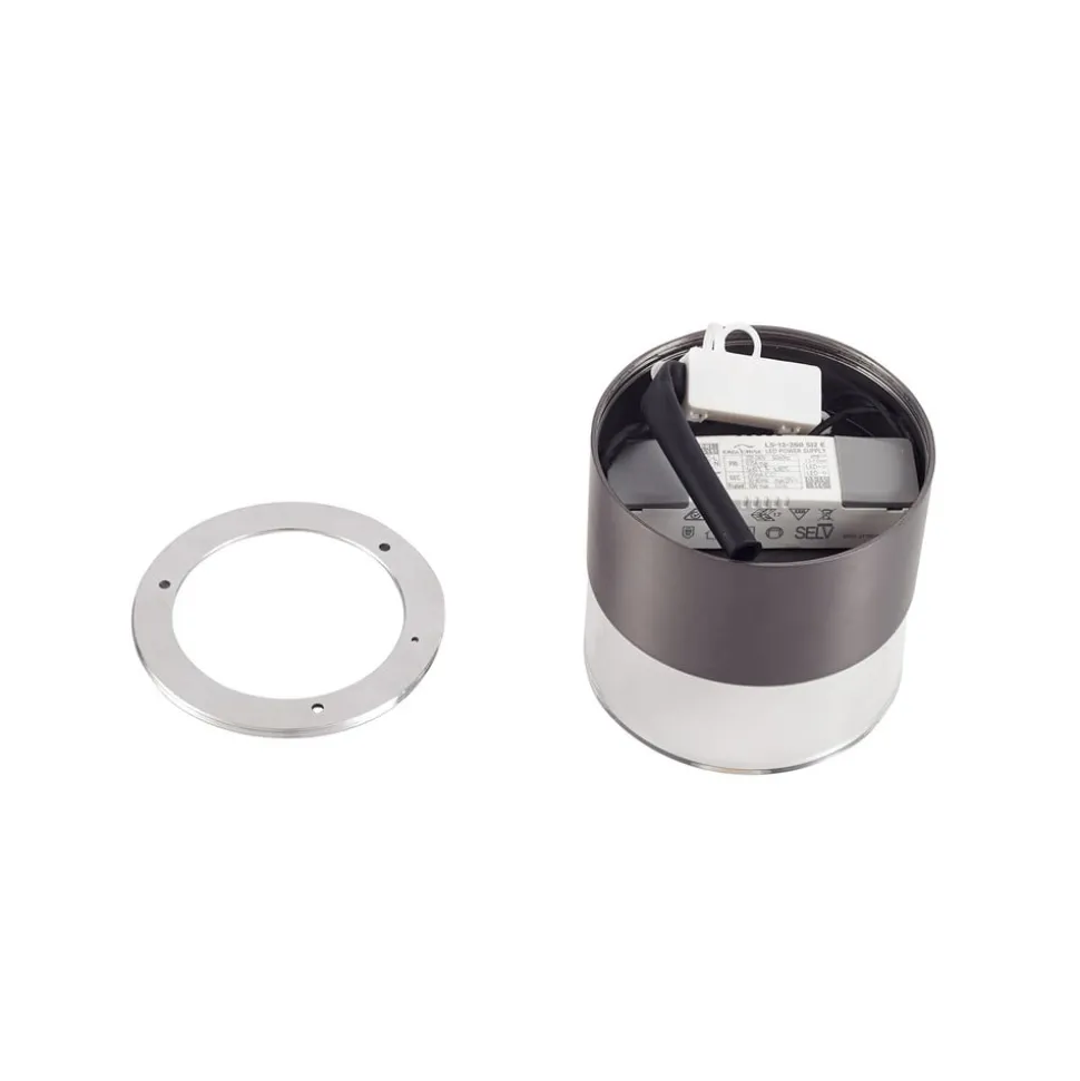 Lindby LED-loftslampe Dalila, sort, Ø 10 cm, aluminium