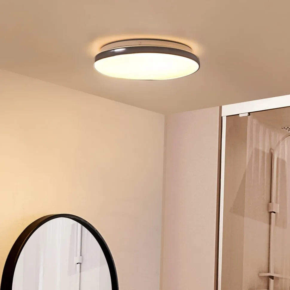 Lindby LED-loftslampe Silvryn krom/hvid plast 3000K