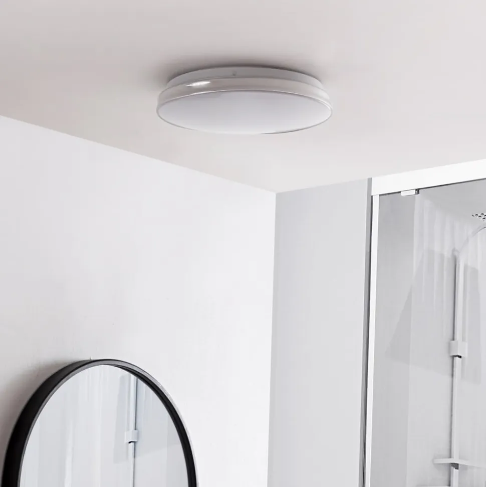 Lindby LED-loftslampe Silvryn krom/hvid plast 3000K