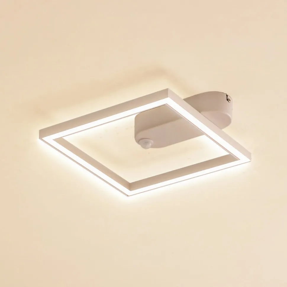 Lindby LED-loftslampe Yulla, hvid, bevægelsesdetektor