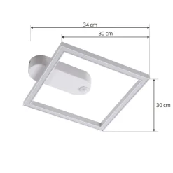 Lindby LED-loftslampe Yulla, hvid, bevægelsesdetektor