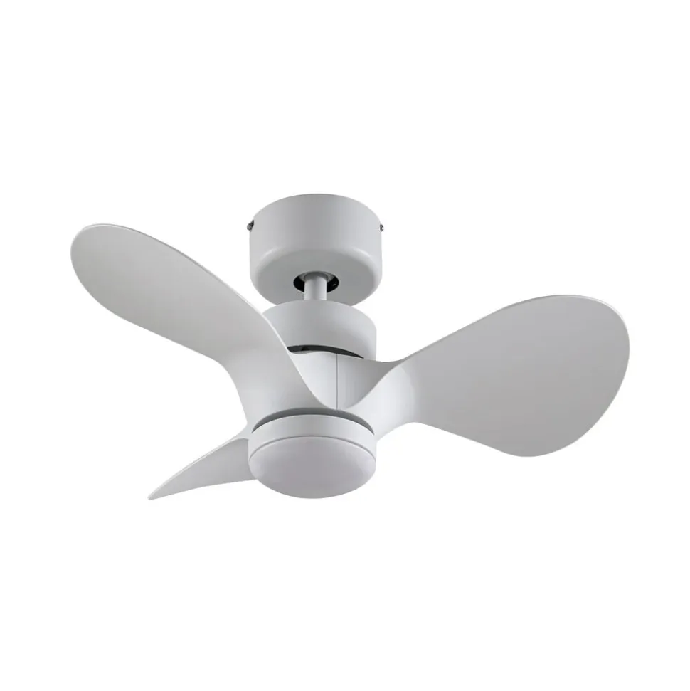 Lindby LED-loftventilator Enon, hvid, DC-motor, støjsvag