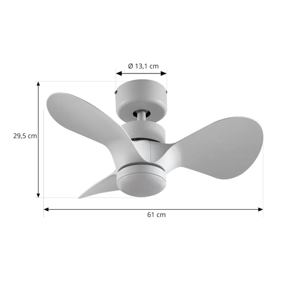 Lindby LED-loftventilator Enon, hvid, DC-motor, støjsvag