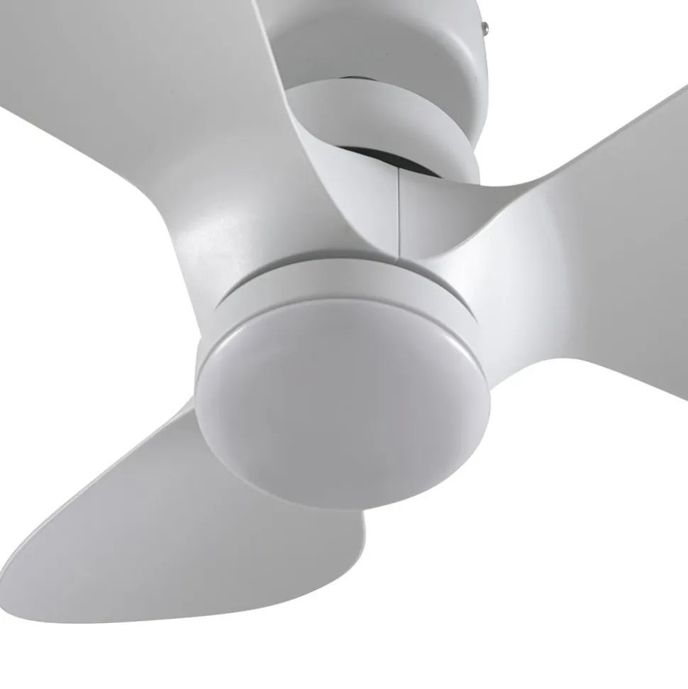 Lindby LED-loftventilator Enon, hvid, DC-motor, støjsvag