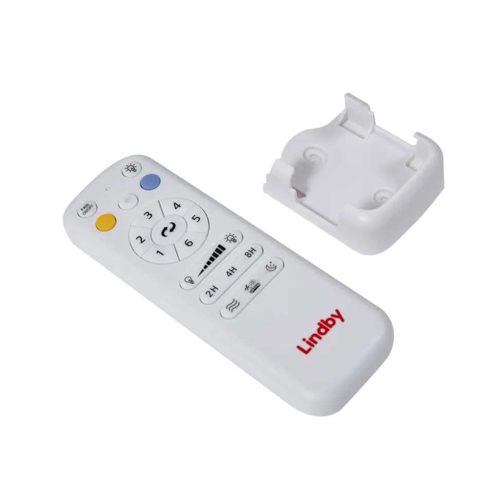 Lindby LED-loftventilator Enon, hvid, DC-motor, støjsvag