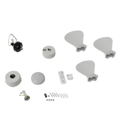 Lindby LED-loftventilator Enon, hvid, DC-motor, støjsvag