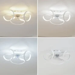 Lindby LED-loftventilator Lomata, hvid, støjsvag, Ø 23 cm