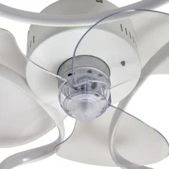 Lindby LED-loftventilator Lomata, hvid, støjsvag, Ø 23 cm