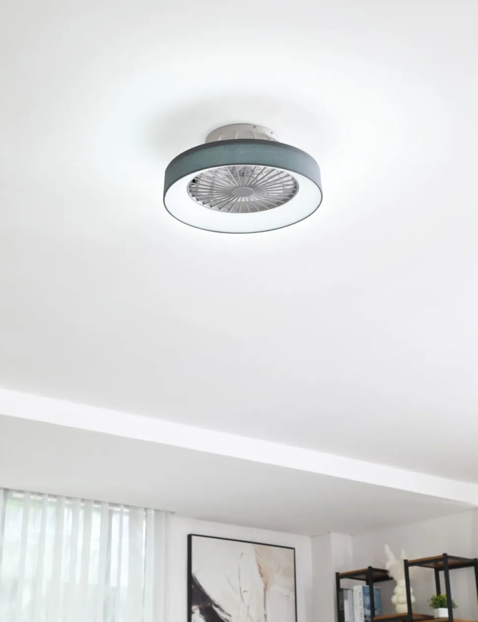 Lindby LED-loftventilator Mace, grå, støjsvag, CCT