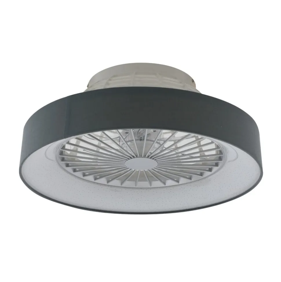 Lindby LED-loftventilator Mace, grå, støjsvag, CCT