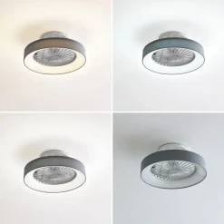 Lindby LED-loftventilator Mace, grå, støjsvag, CCT