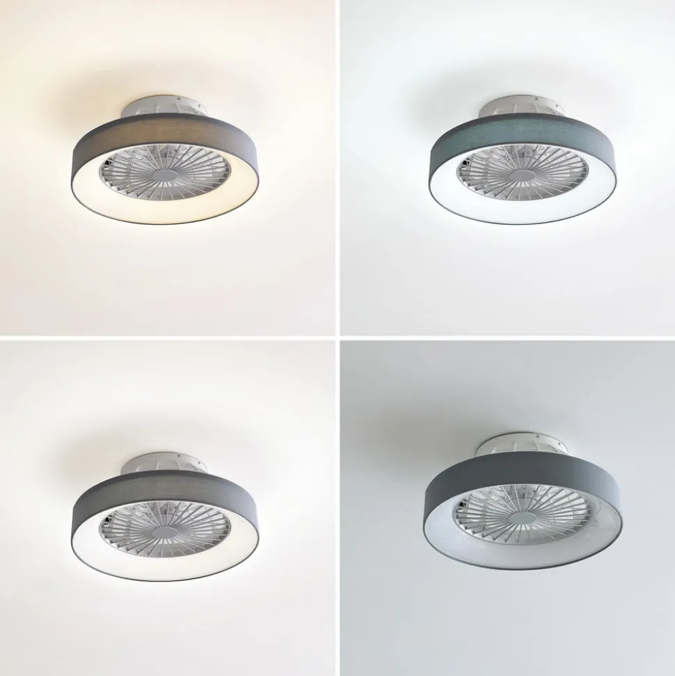 Lindby LED-loftventilator Mace, grå, støjsvag, CCT