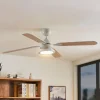 Lindby LED-loftventilator Tedric, hvid, støjsvag, Ø 133 cm