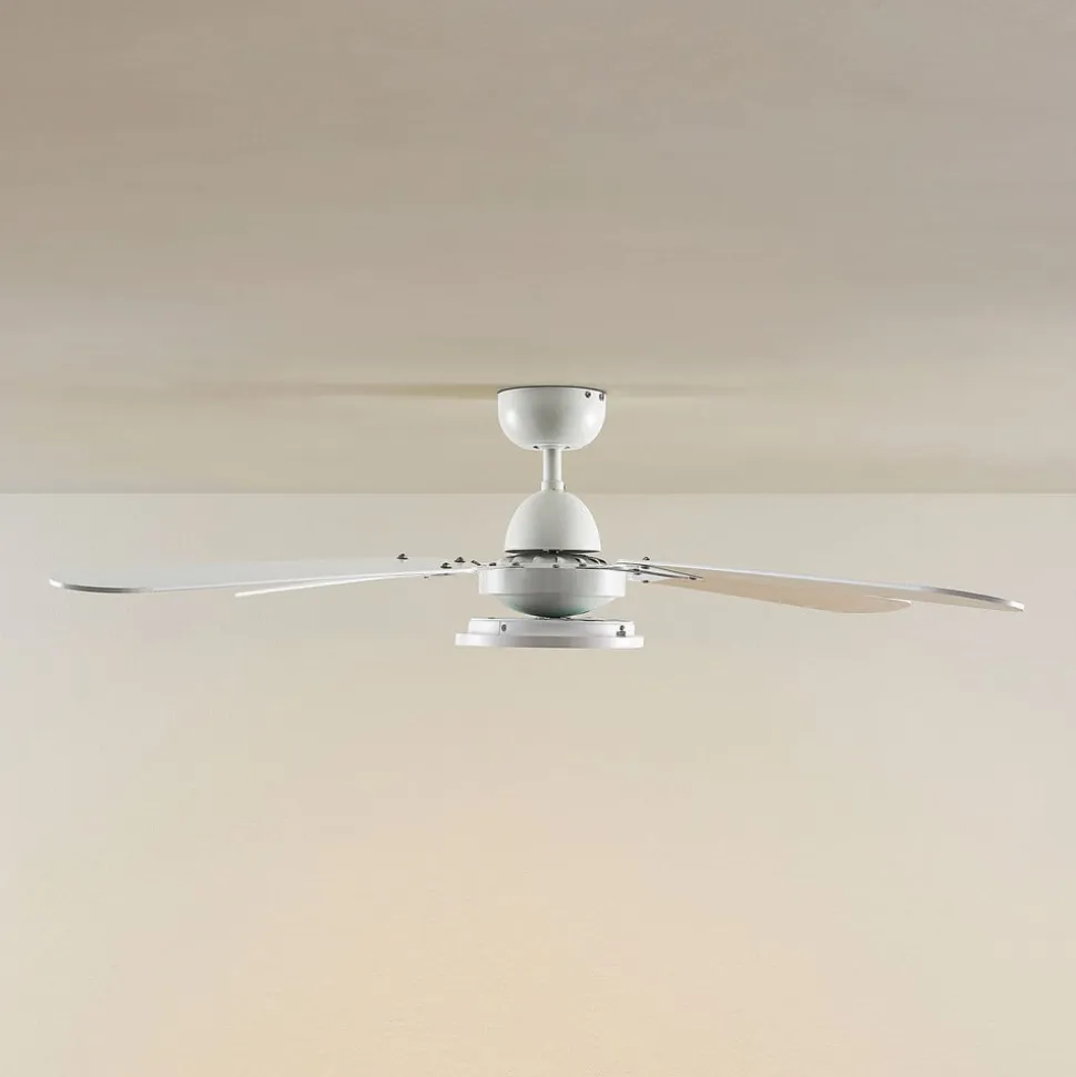 Lindby LED-loftventilator Tedric, hvid, støjsvag, Ø 133 cm