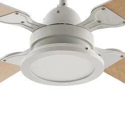 Lindby LED-loftventilator Tedric, hvid, støjsvag, Ø 133 cm