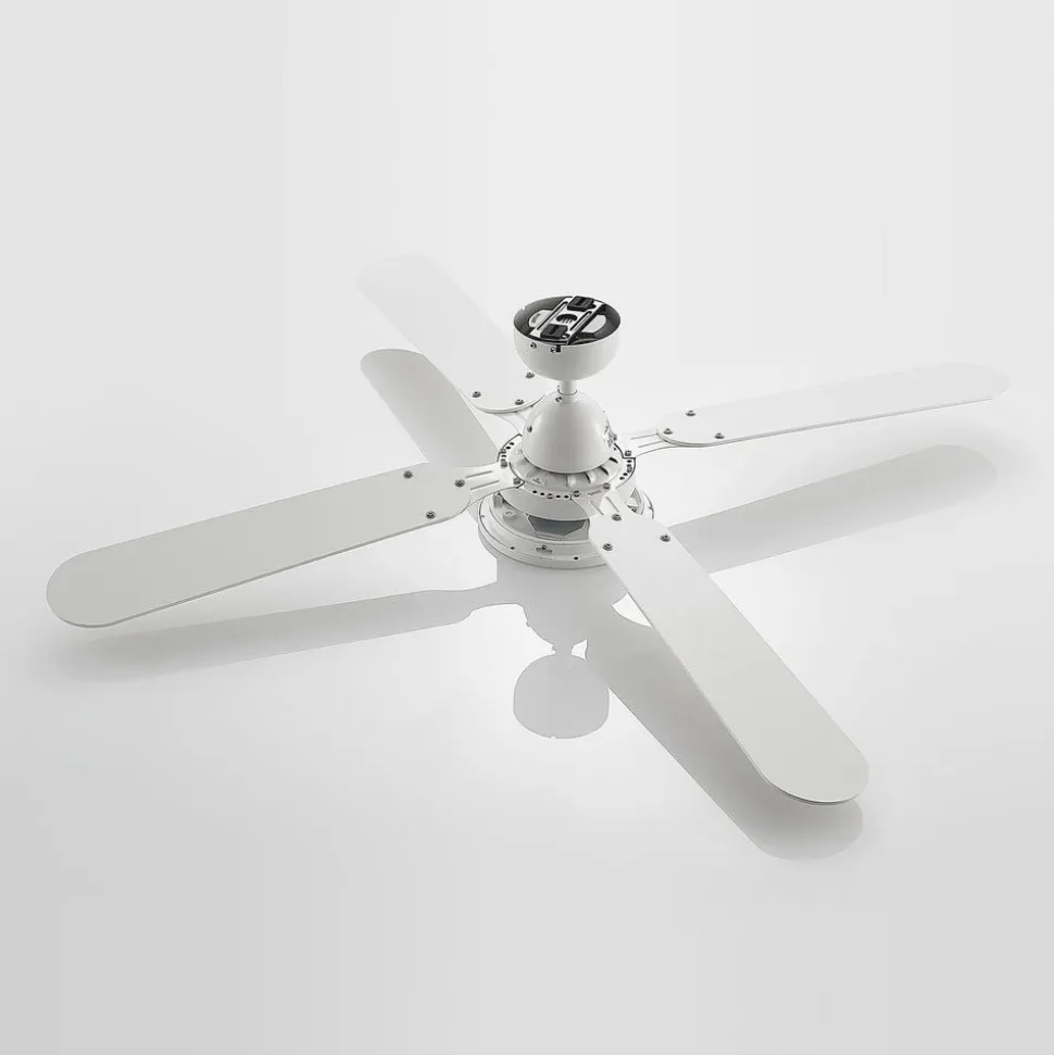 Lindby LED-loftventilator Tedric, hvid, støjsvag, Ø 133 cm