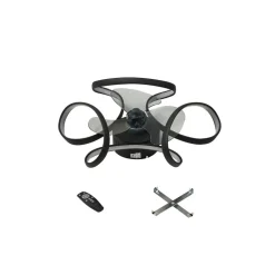 Lindby LED-loftventilator Lomata, sort, støjsvag, Ø 23 cm