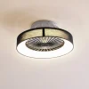 Lindby LED-loftventilator Mace, sort, støjsvag, Ø 47 cm