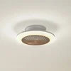 Lindby LED-loftventilator Mamuti, træfarvet, støjsvag, 55 cm