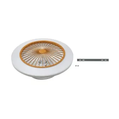 Lindby LED-loftventilator Mamuti, træfarvet, støjsvag, 55 cm