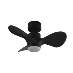 Lindby LED-loftventilator Enon, sort, DC-motor, støjsvag