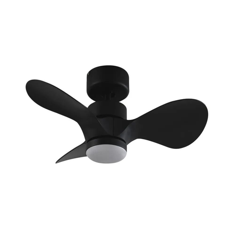 Lindby LED-loftventilator Enon, sort, DC-motor, støjsvag