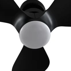 Lindby LED-loftventilator Enon, sort, DC-motor, støjsvag