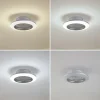 Lindby LED-loftventilator Mamuti, sølv, støjsvag, Ø 55 cm