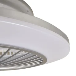 Lindby LED-loftventilator Mamuti, sølv, støjsvag, Ø 55 cm