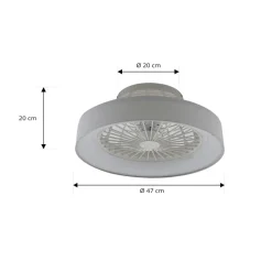 Lindby LED-loftventilator Mace, hvid, støjsvag, CCT