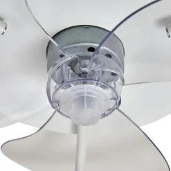 Lindby LED-loftventilator Momitu, hvid, aluminium, Ø 50 cm