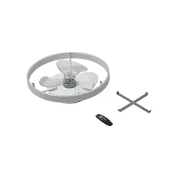 Lindby LED-loftventilator Momitu, hvid, aluminium, Ø 50 cm