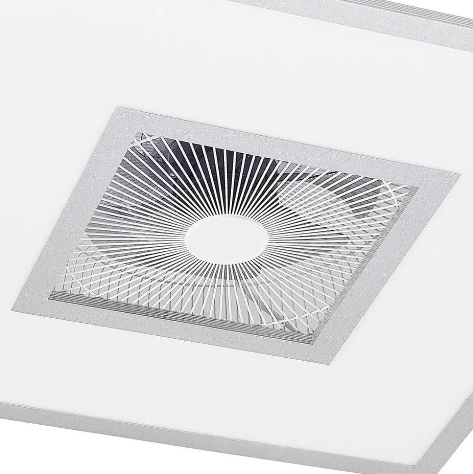 Lindby LED-loftventilator Romea, kantet, DC, støjsvag, 60 cm