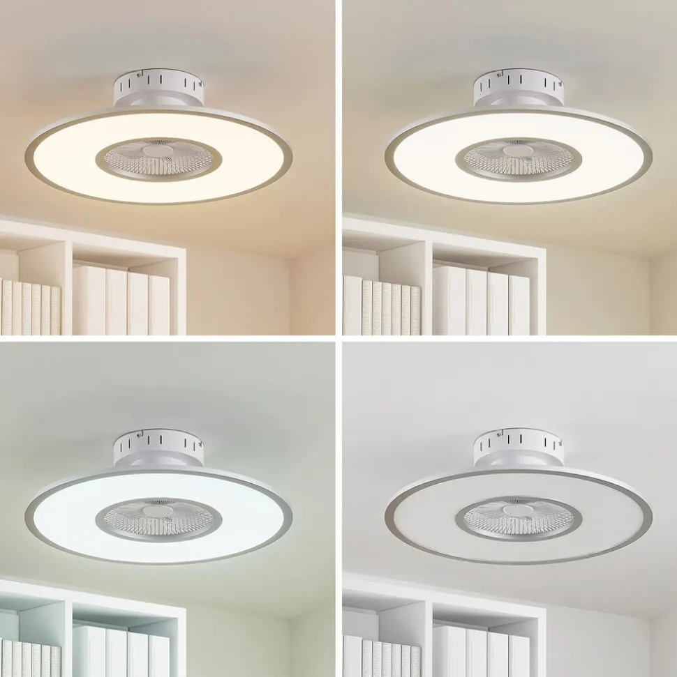 Lindby LED-loftventilator Romea, rund, DC, støjsvag, 60 cm