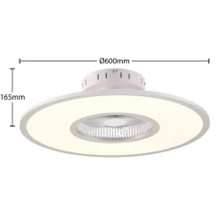 Lindby LED-loftventilator Romea, rund, DC, støjsvag, 60 cm