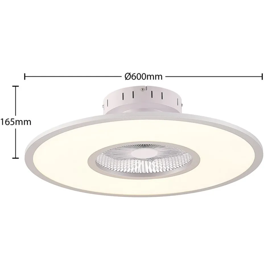 Lindby LED-loftventilator Romea, rund, DC, støjsvag, 60 cm