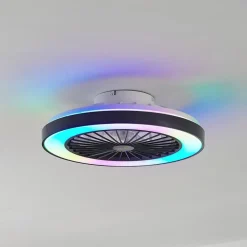 Lindby LED-loftventilator Teleo, Ø48 cm, sort, DC, Tuya