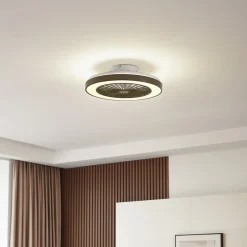 Lindby LED-loftventilator Teleo, Ø48 cm, sort, DC, Tuya