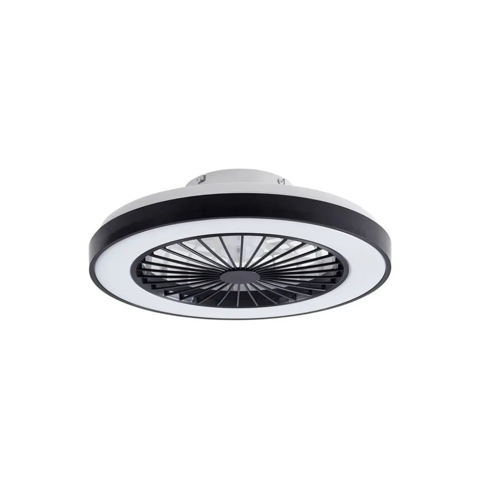 Lindby LED-loftventilator Teleo, Ø48 cm, sort, DC, Tuya