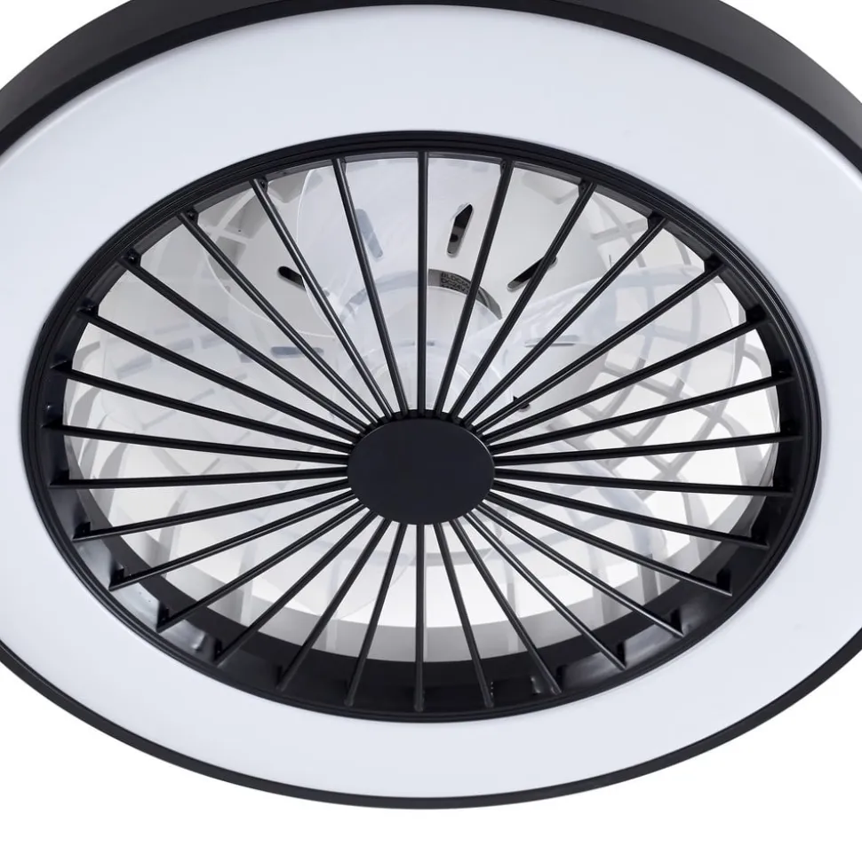 Lindby LED-loftventilator Teleo, Ø48 cm, sort, DC, Tuya